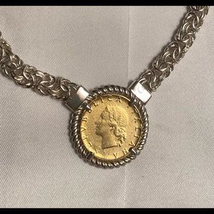 Italian Lira Coin Necklace